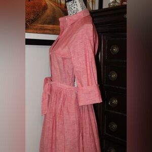 100% Cotton Lands' End Pink Shirt Dress